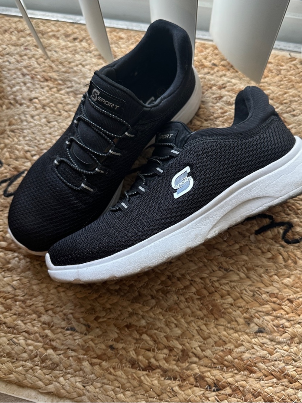 Skechers Black Athletic Sneakers with White Sole